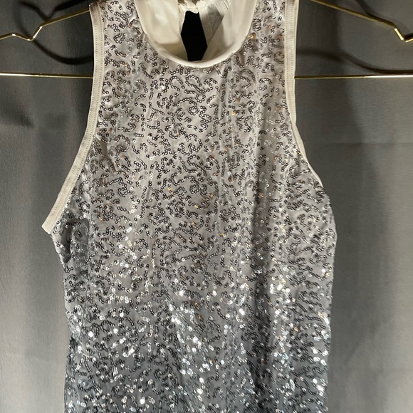 Balera Girls dance, costume silver, black sequence dress- LC size 7/8 - Picture 3 of 7